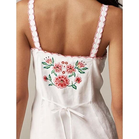 NWT J CREW Embroidered mini dress in linen - Picture 4 of 7